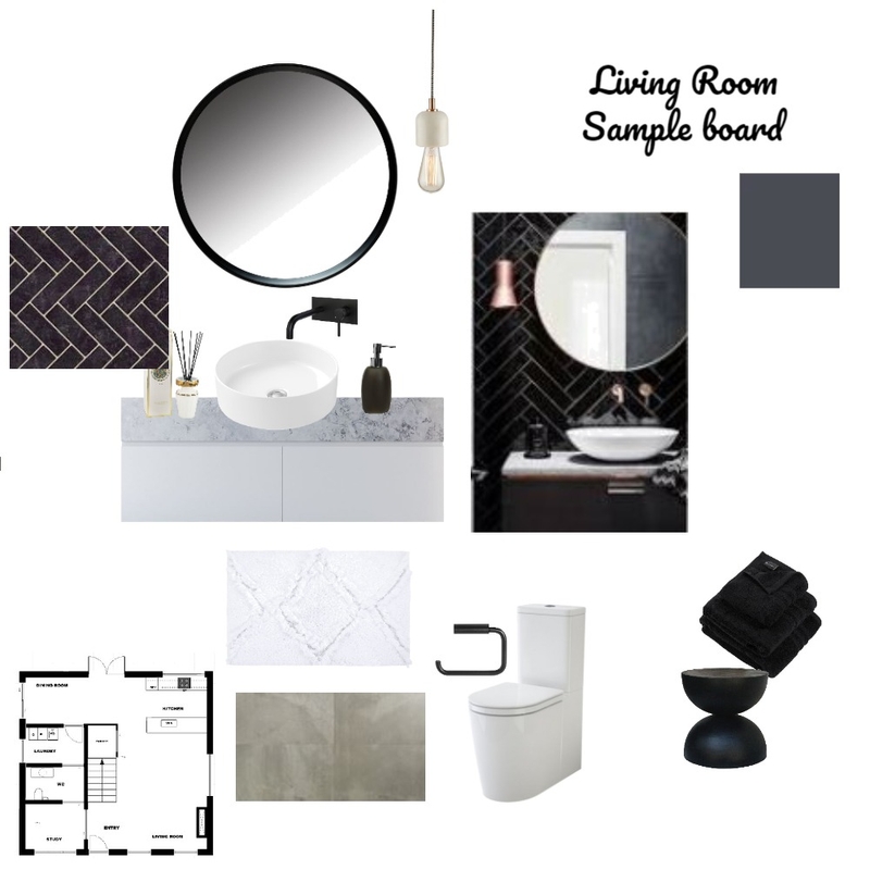 Sample Board Bathroom Interior Design Mood Board by Danche