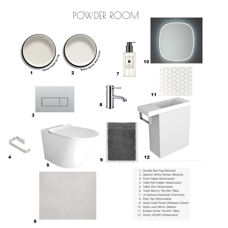 POWDER ROOM Mood Board by SJW Interiors on Style Sourcebook