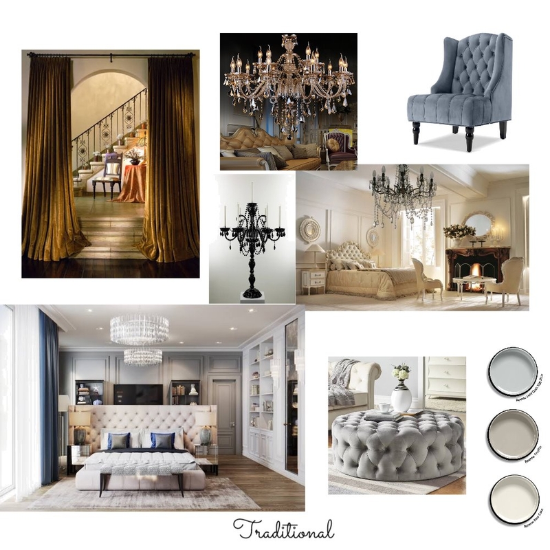 Traditional mood board Interior Design Mood Board by lhanan