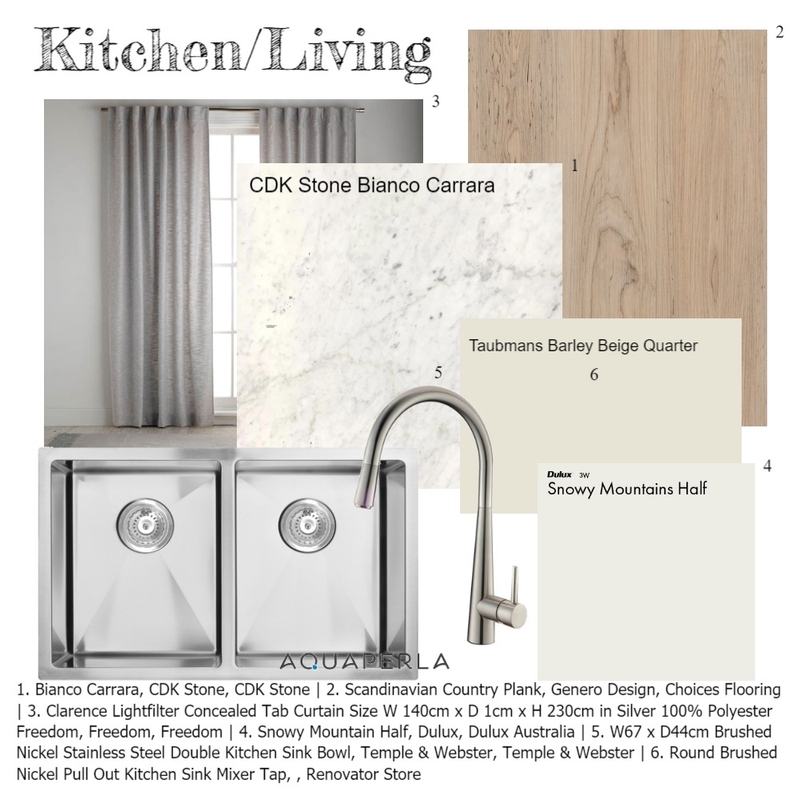 Kitchen Living  - Mum final Mood Board by DominiqueCondo on Style Sourcebook