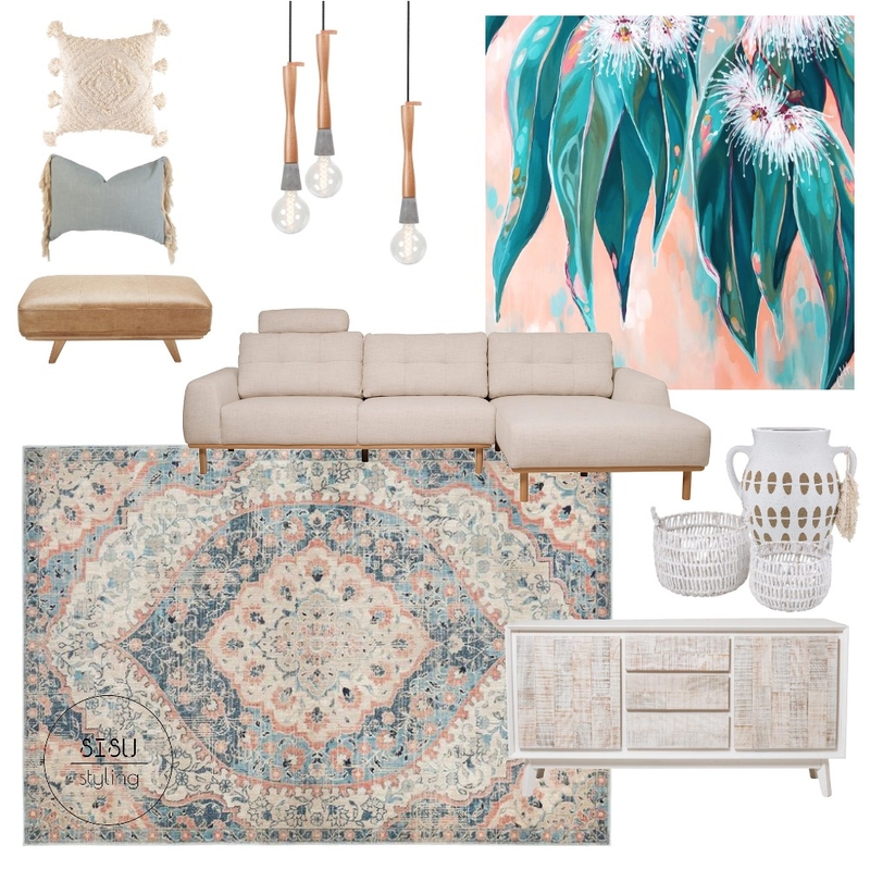 Australiana lounge room Interior Design Mood Board by Sisu Styling Australiana lounge room Interior Design Mood Board by Sisu Styling