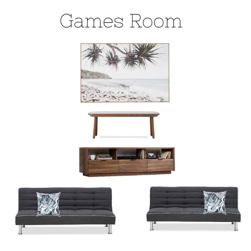 Games Room Mood Board by Jem Crestani Interior and Colour Consulting on Style Sourcebook
