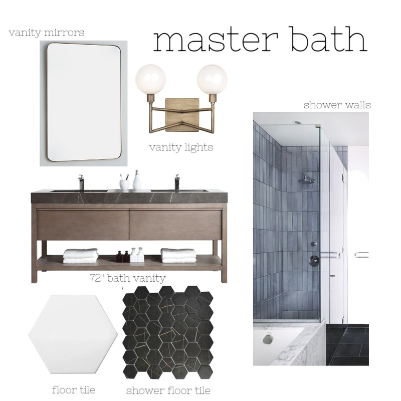 Dewitt Master bath Mood Board by JoCo Design Studio on Style Sourcebook