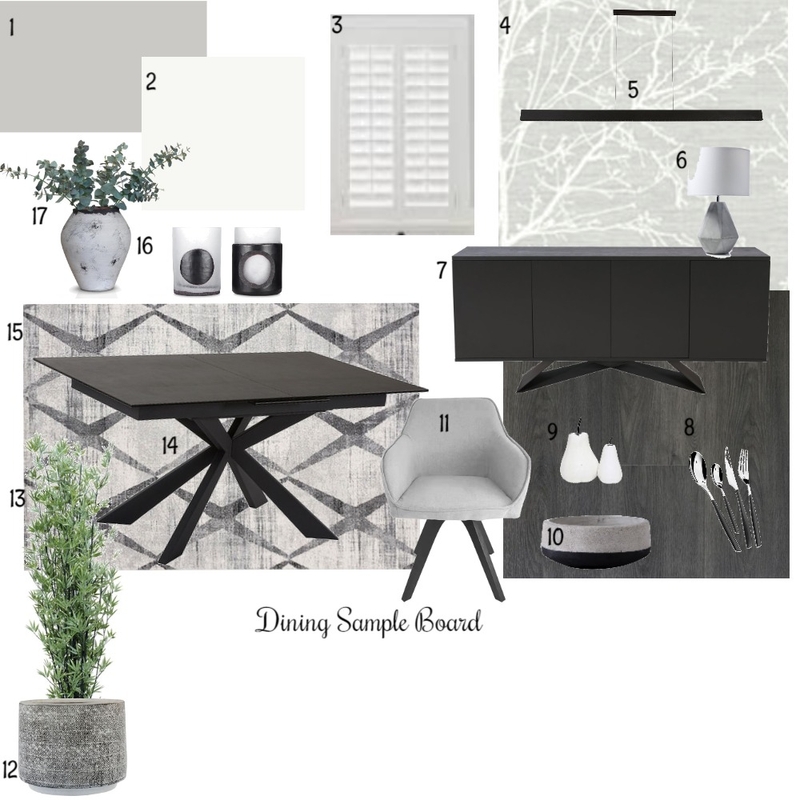 Achromatic Dining Mood Board by Style by Sisters on Style Sourcebook