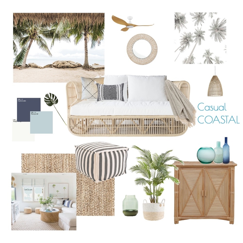 Casual Coastal Interior Design Mood Board by joannawilliams