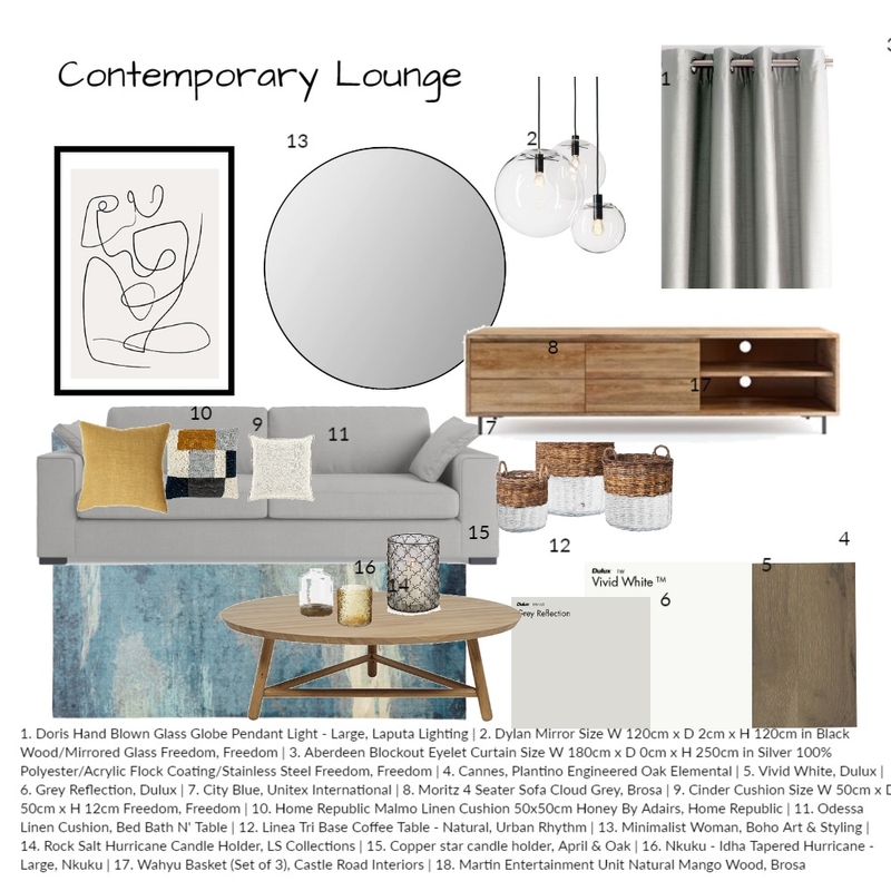 ContemporaryLounge Interior Design Mood Board by LJT0994