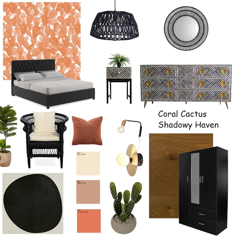 Coral Cactus Shadowy Haven Mood Board by sadiesinteriors on Style Sourcebook