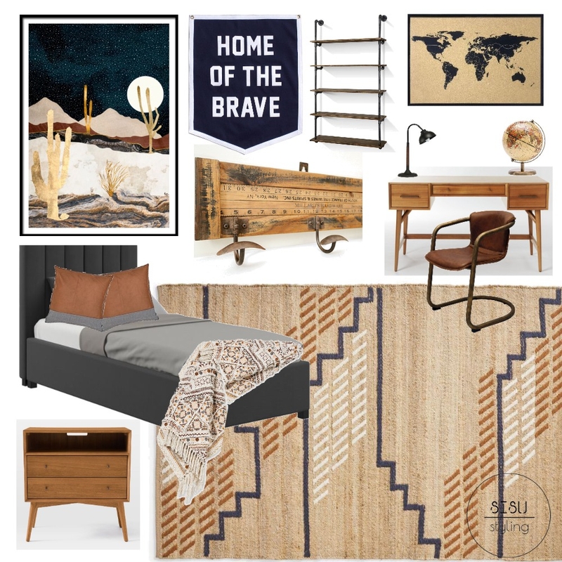 Vintage, industrial boys room Mood Board by Sisu Styling on Style Sourcebook