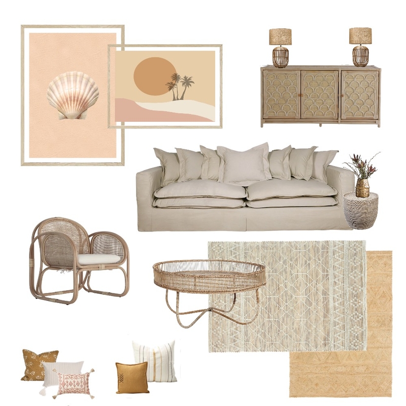 Coastal boho concept Interior Design Mood Board by Simplestyling