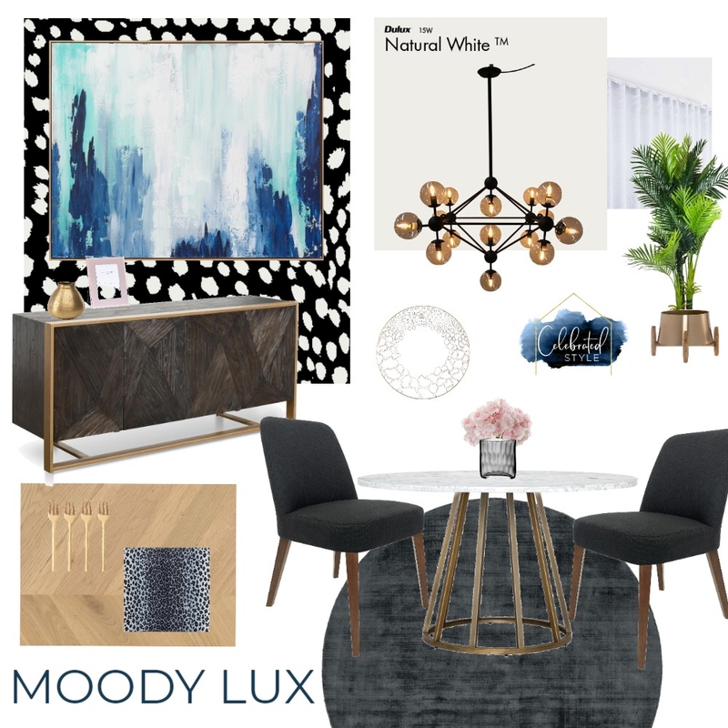 Dining Room Moody Lux Mood Board by CADA Interiors on Style Sourcebook