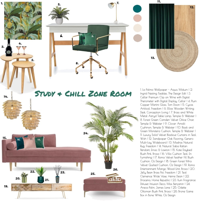 Study and Chile Zone Room Mood Board by YasmiArtDesign on Style Sourcebook