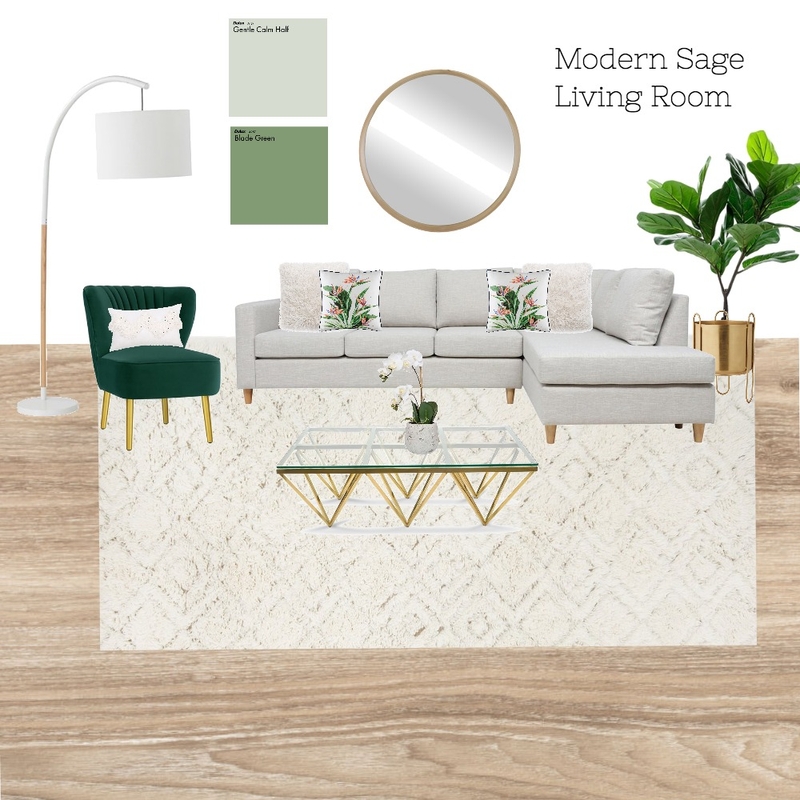 Modern Sage living Room Mood Board by Madeline Campbell on Style Sourcebook