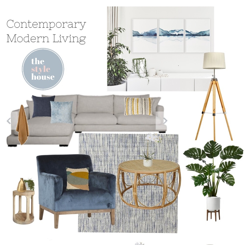 Contemporary Living Interior Design Mood Board by Jo Sievwright