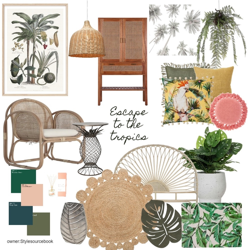 Tropical Interior Design Mood Board by vivid interiors Tropical Interior Design Mood Board by vivid interiors