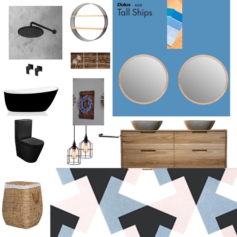Bathroom Blues Interior Design Mood Board by Shauna Council Bathroom Blues Interior Design Mood Board by Shauna Council