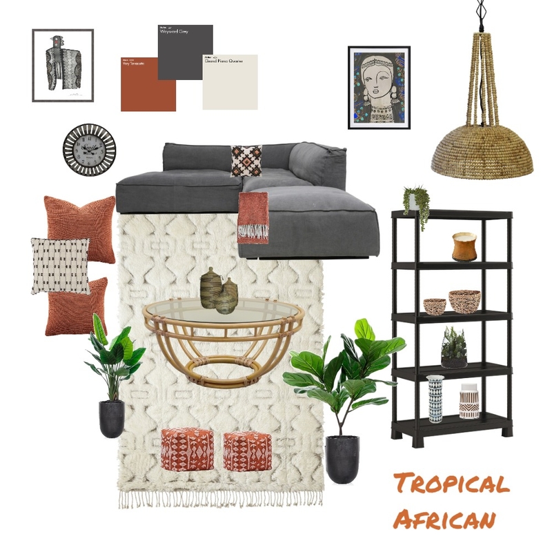 African Tropical Interior Design Mood Board by Jeannette vanLagen