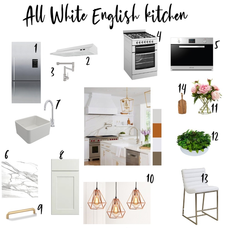 All White English Kitchen Interior Design Mood Board by Swapna mahesh All White English Kitchen Interior Design Mood Board by Swapna mahesh