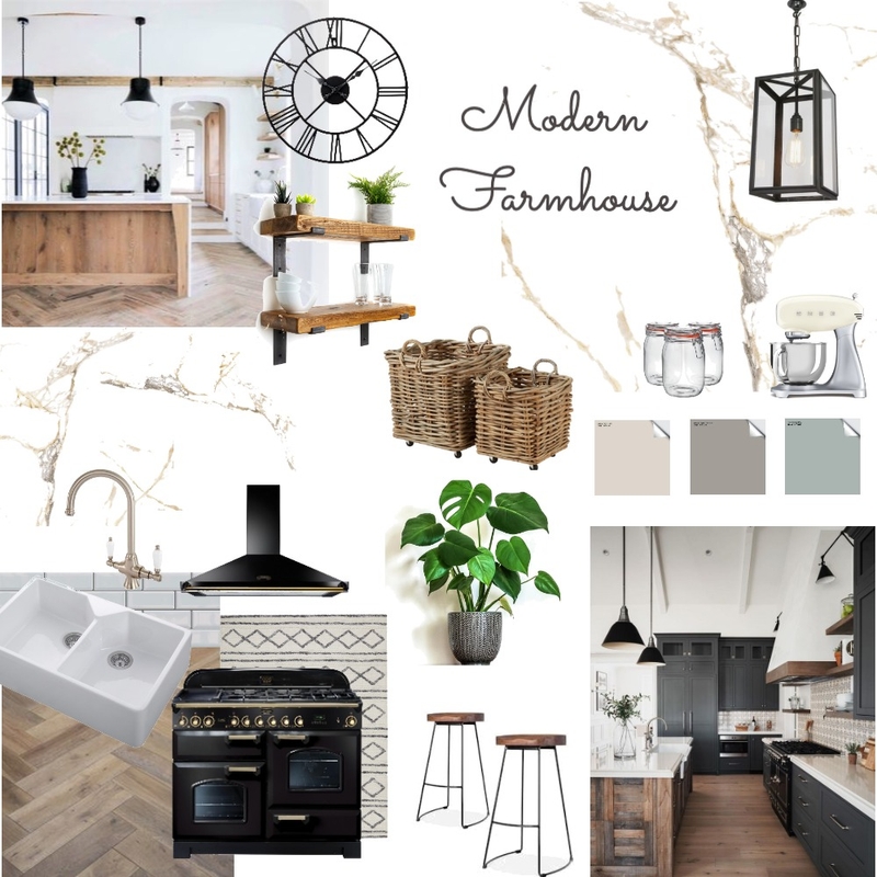 Modern Farmhouse Mood Board by Amy Joanne Design on Style Sourcebook