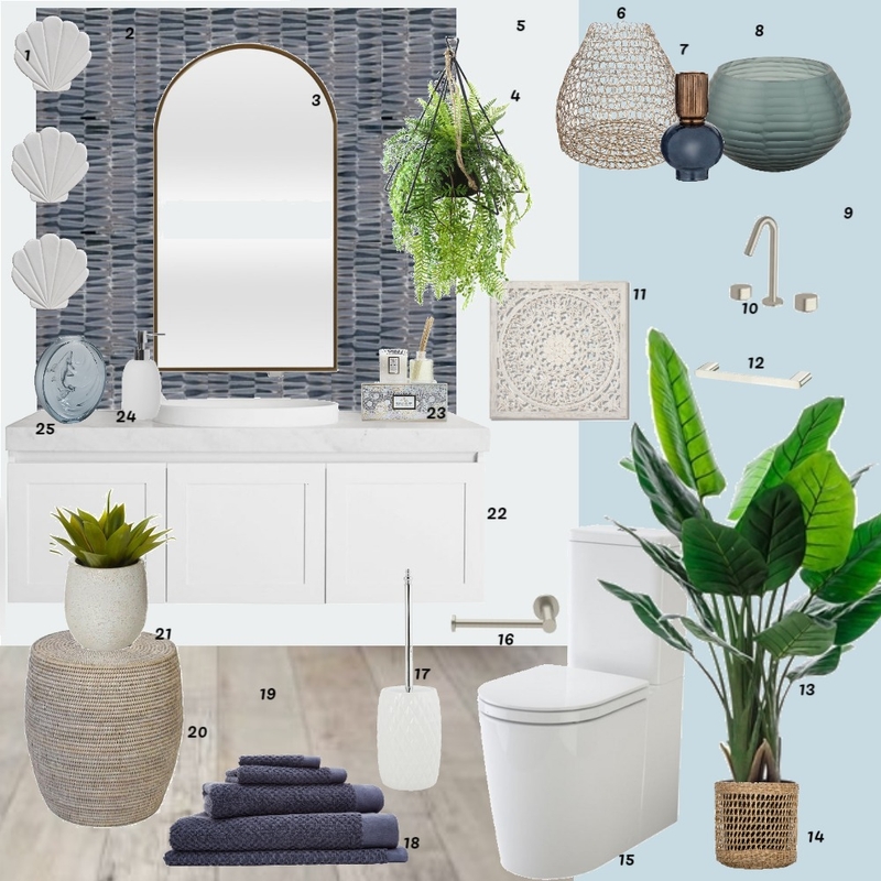 Powder Room Interior Design Mood Board by CarolineB