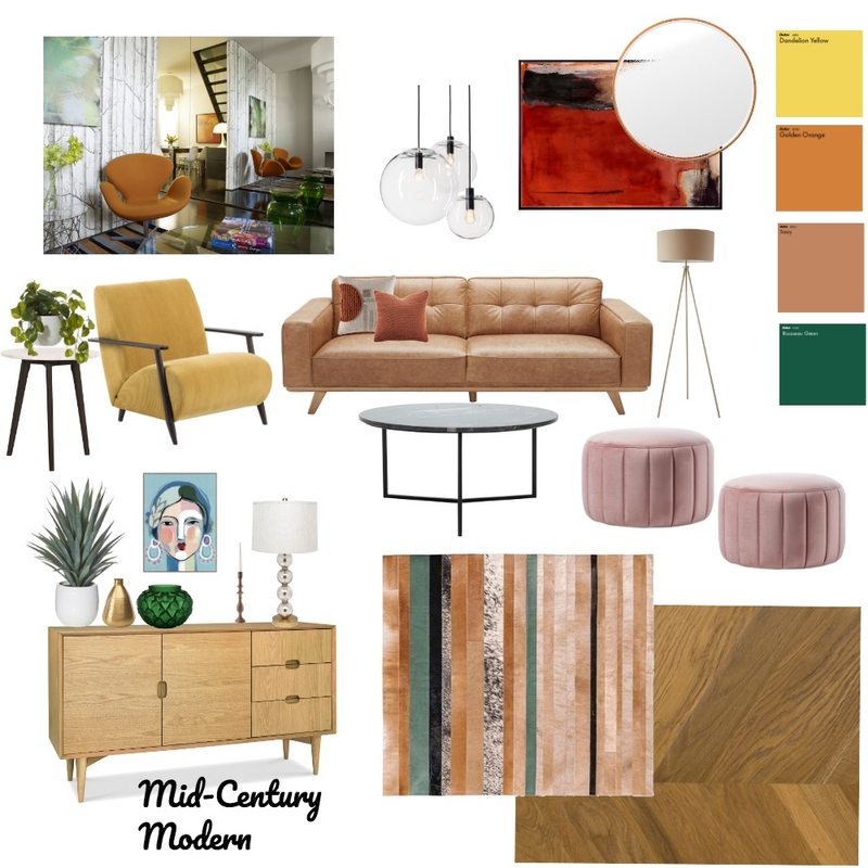 Mid-Century Modern Mood Board by Cynthia M- on Style Sourcebook
