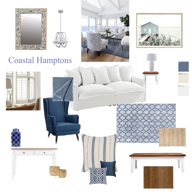 Coastal Hamptons Interior Design Mood Board by ShazDesign Coastal Hamptons Interior Design Mood Board by ShazDesign