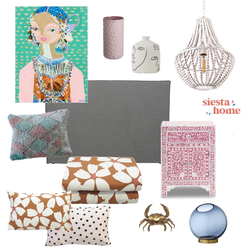 Boho luxe Bedroom Mood Board by Siesta Home on Style Sourcebook
