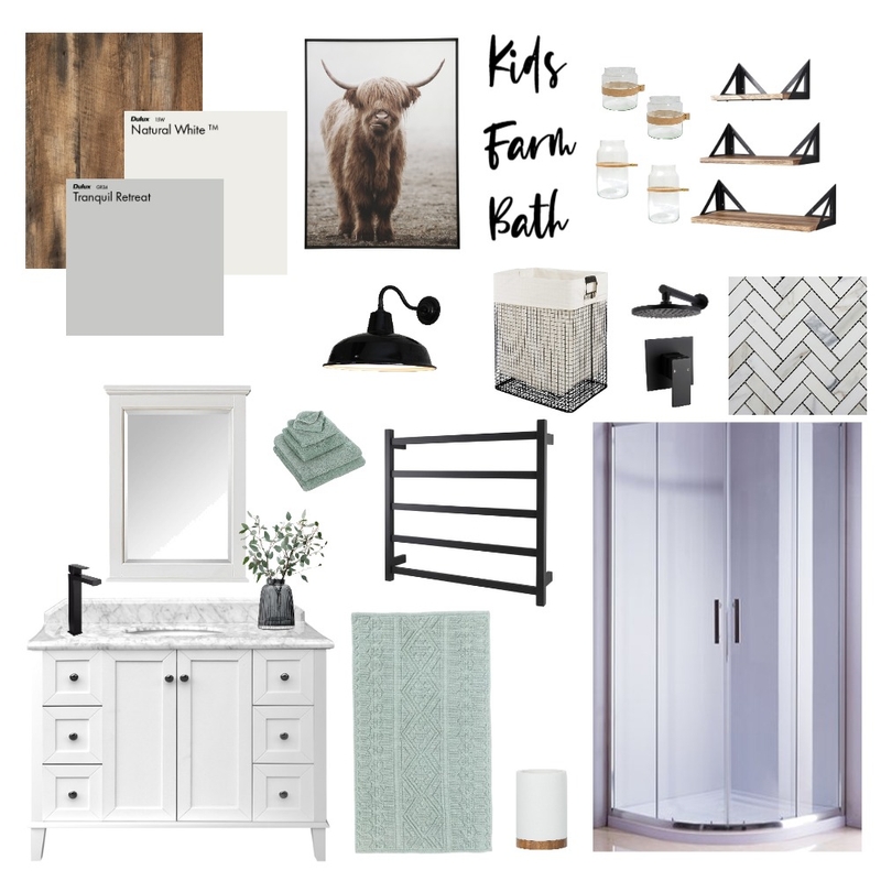Kids Farmhouse Bath Mood Board by CBMole on Style Sourcebook