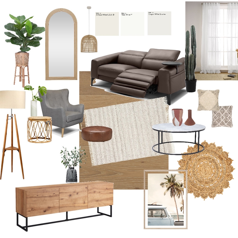 Living room neutral cali cool Interior Design Mood Board by NatalieDee