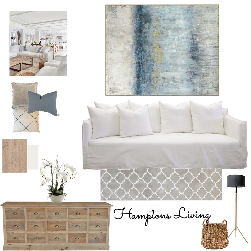 hamptons living Interior Design Mood Board by RebeccaWest