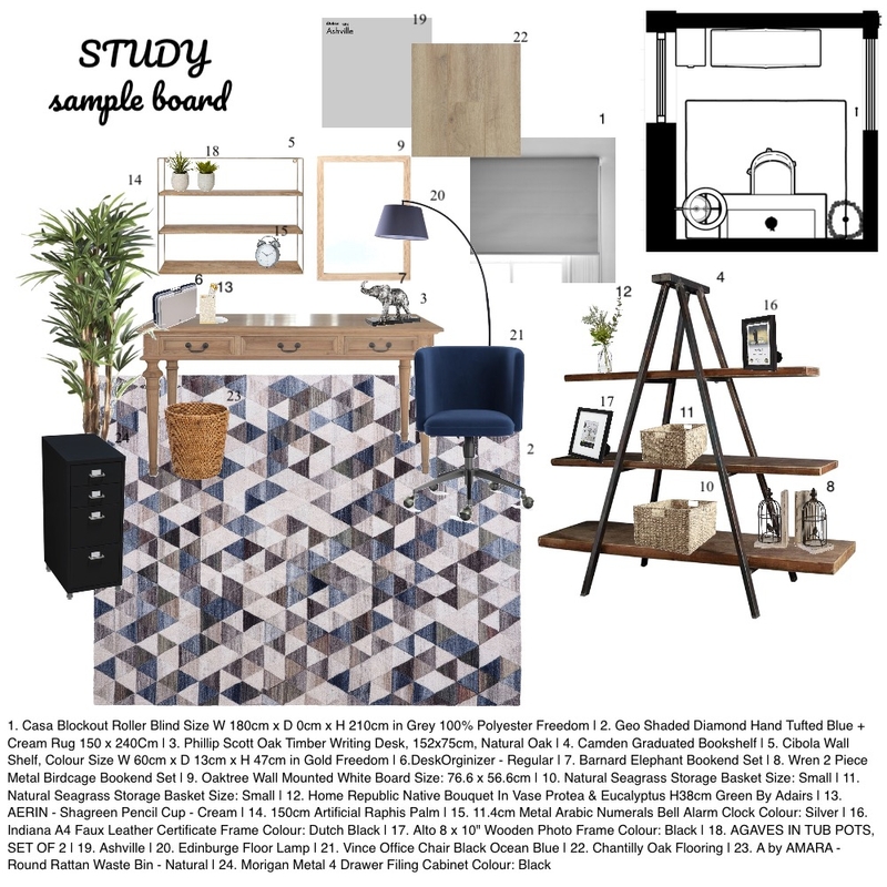 Study sample board Mood Board by Debbie Wells on Style Sourcebook