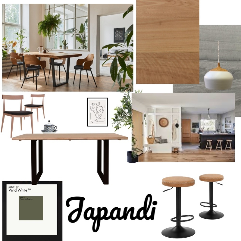 Japandi Kitchen and dining room Interior Design Mood Board by Kiwi Japandi Kitchen and dining room Interior Design Mood Board by Kiwi