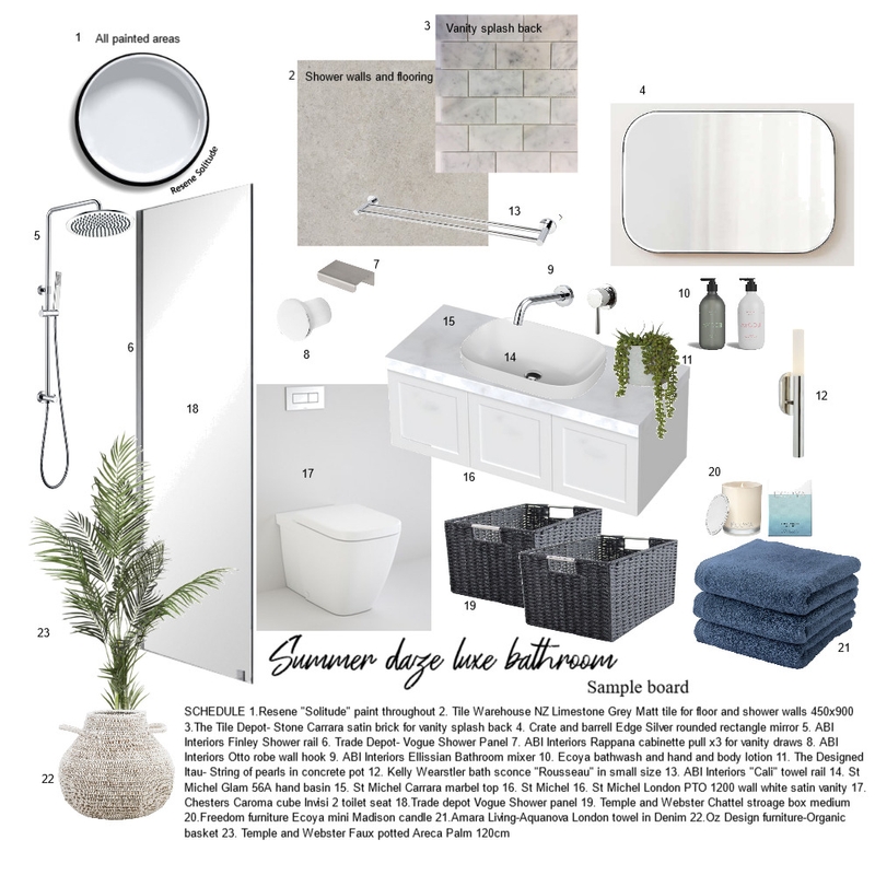 Summer daze luxe bathroom Mood Board by Renee Interiors on Style Sourcebook