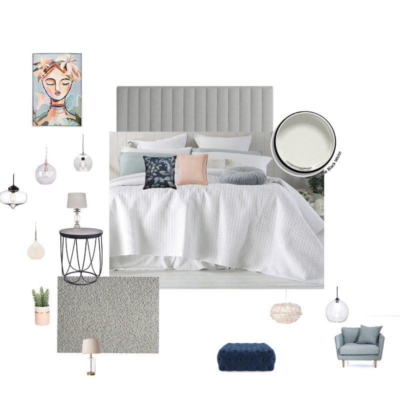 Guest bedroom Interior Design Mood Board by joirain