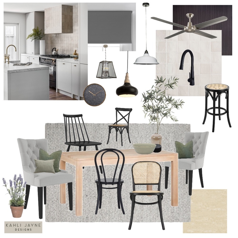 Contemporary Farmhouse Dining and Kitchen Mood Board by Kahli Jayne Designs on Style Sourcebook