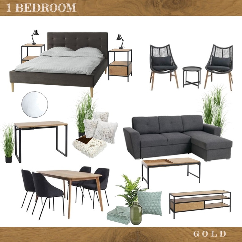 1 BR GOLD Interior Design Mood Board by Toni Martinez