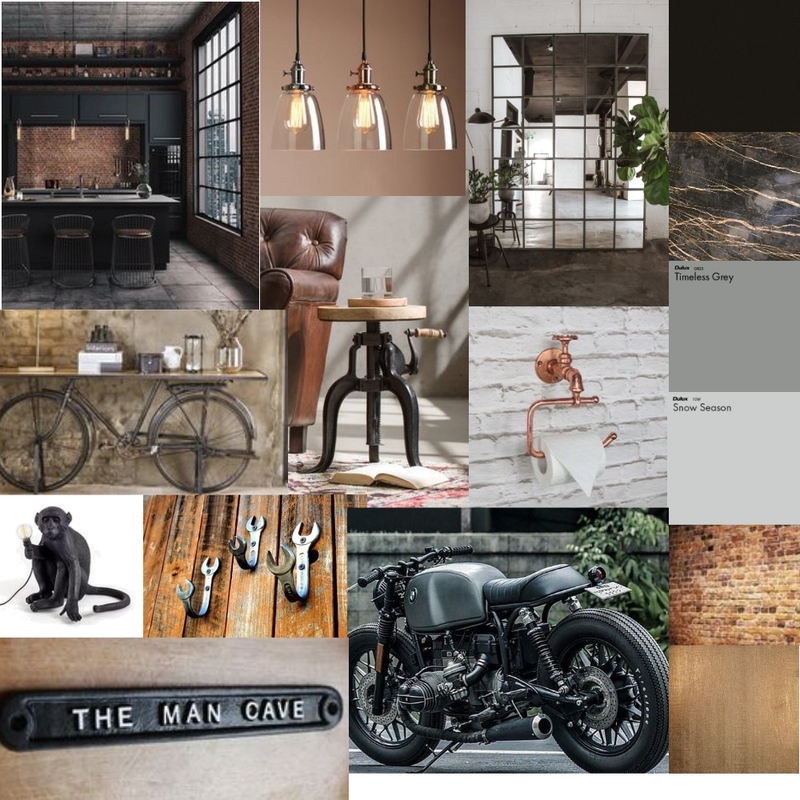 industrial Interior Design Mood Board by Keshiaadele