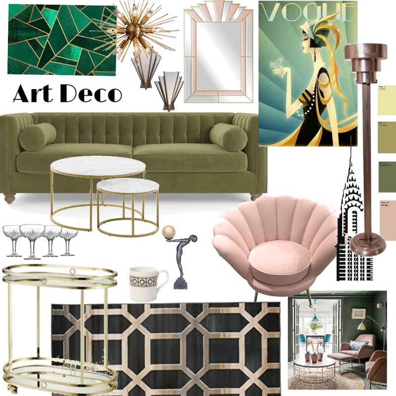 Art Deco Interior Design Mood Board by teresa arena