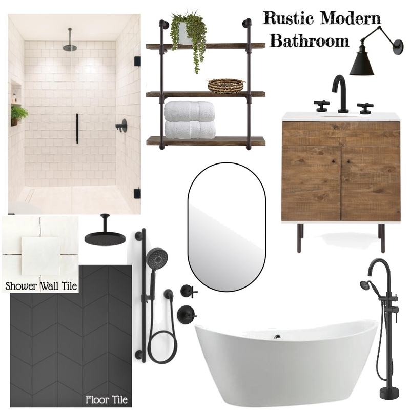 Rustic Modern Bathroom Mood Board by carolynstevenhaagen on Style Sourcebook