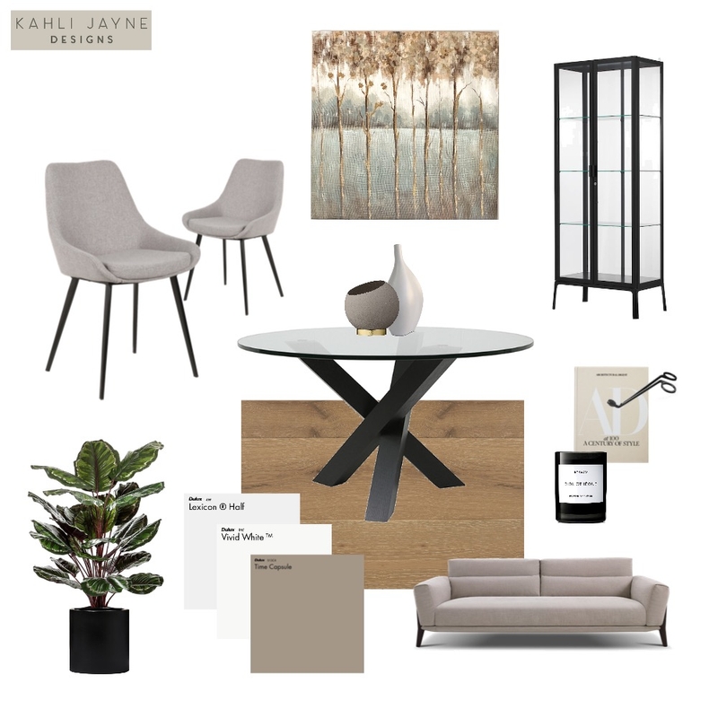 Modern Minimalist Dining Room Mood Board by Kahli Jayne Designs on Style Sourcebook
