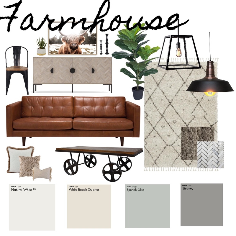 Farmhouse - Living Interior Design Mood Board by Haven Home Styling Farmhouse - Living Interior Design Mood Board by Haven Home Styling