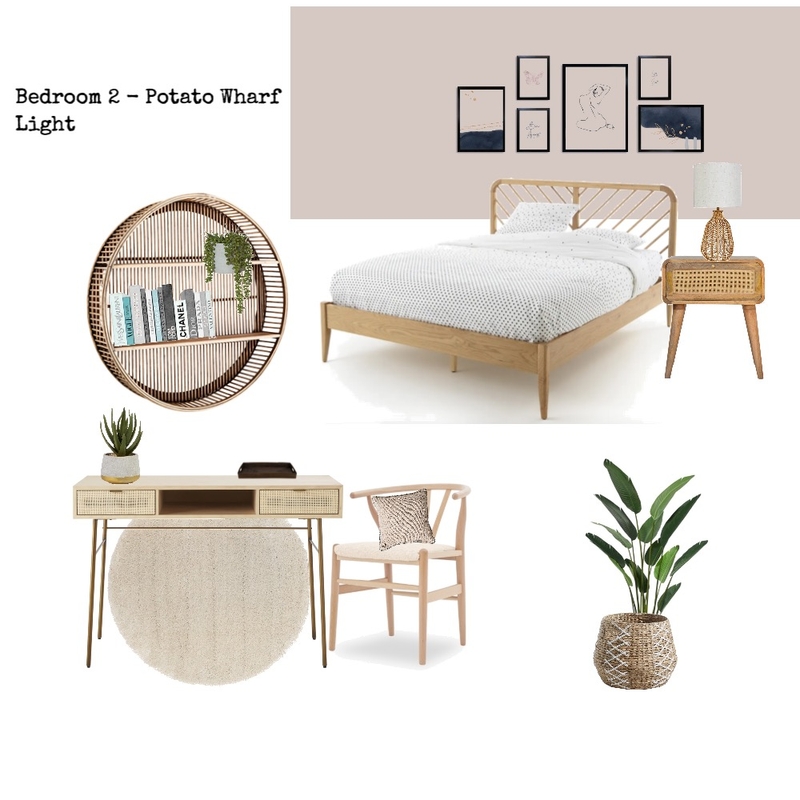 BEDROOM 2 PW - light Interior Design Mood Board by H | F Interiors