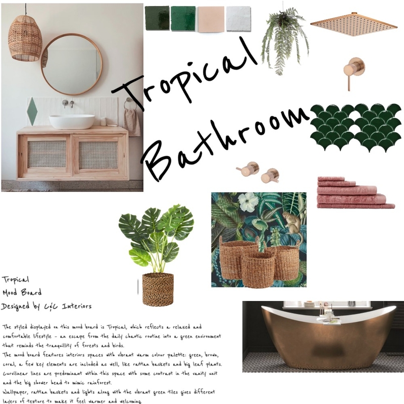 Tropical Bathroom Mood Board by Clangella on Style Sourcebook