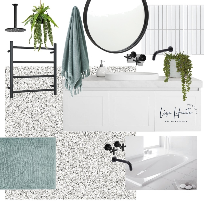 Grey, White Modern Terrazzo Bathroom Mood Board by Lisa Hunter Interiors on Style Sourcebook