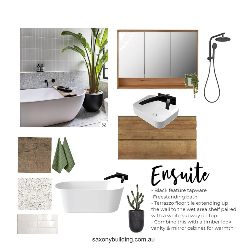 Ensuite Mood Board by Lisa Doecke - Saxony on Style Sourcebook