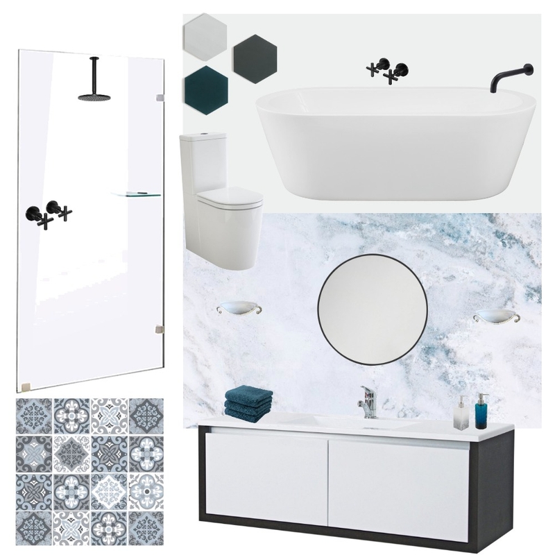 The Blues Bathroom Mood Board by creative grace interiors on Style Sourcebook