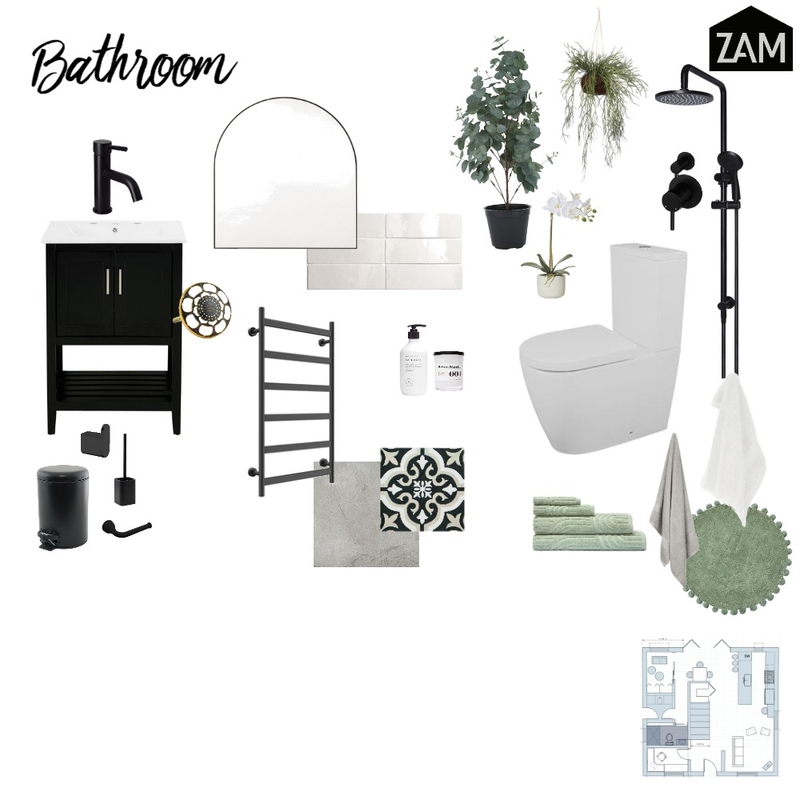 Module 9 bathroom Mood Board by ZAMinteriors on Style Sourcebook
