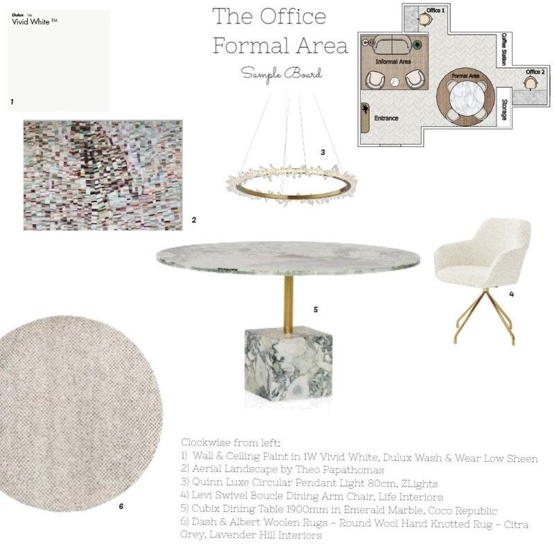Module 12 - The Office Formal Area Mood Board by Life from Stone on Style Sourcebook