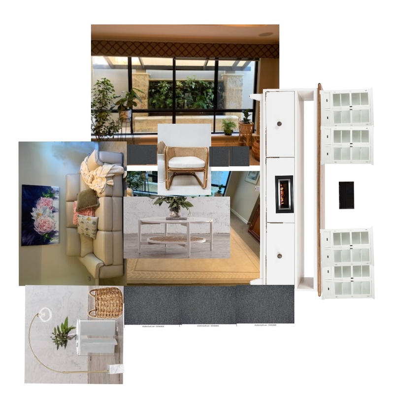 TV Room with all white coffee table and cane occ chair Mood Board by rag on Style Sourcebook