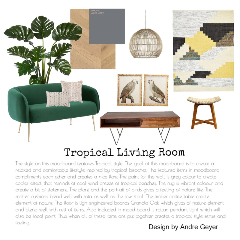 Tropical Living Room Mood Board by AndreG on Style Sourcebook