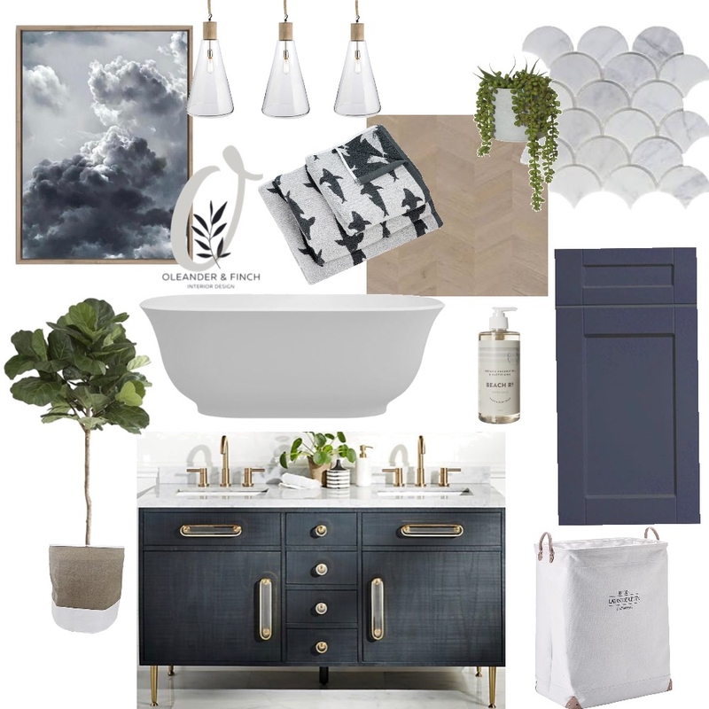 Navy &amp; marble Mood Board by Oleander & Finch Interiors on Style Sourcebook